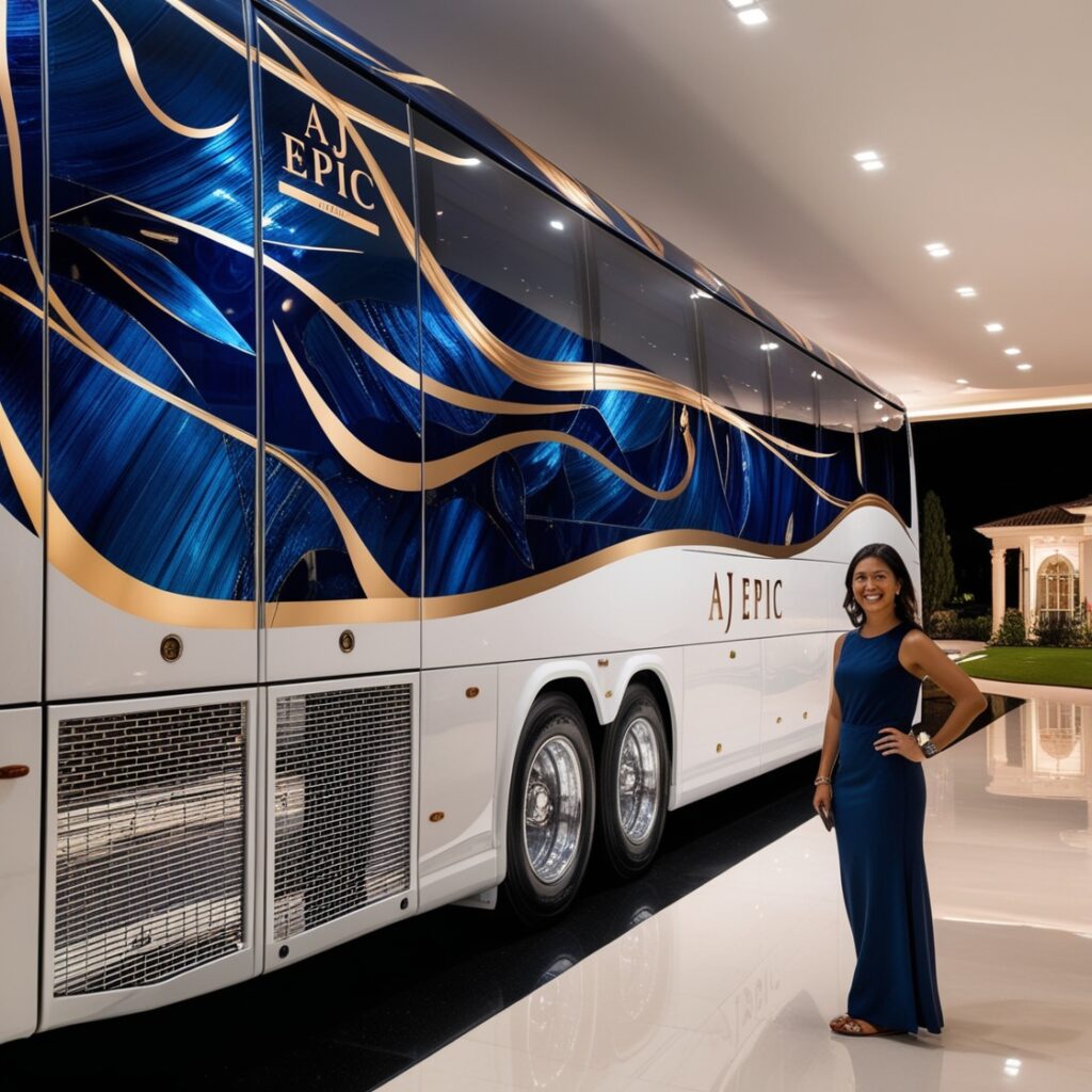 "Family enjoying their vacation while traveling in a luxury bus"