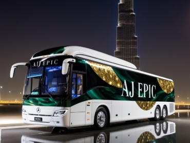 "Interior view highlighting the spaciousness of a 50 seater bus"