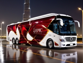 AJ EPIC luxury bus rental service showcasing premium design
