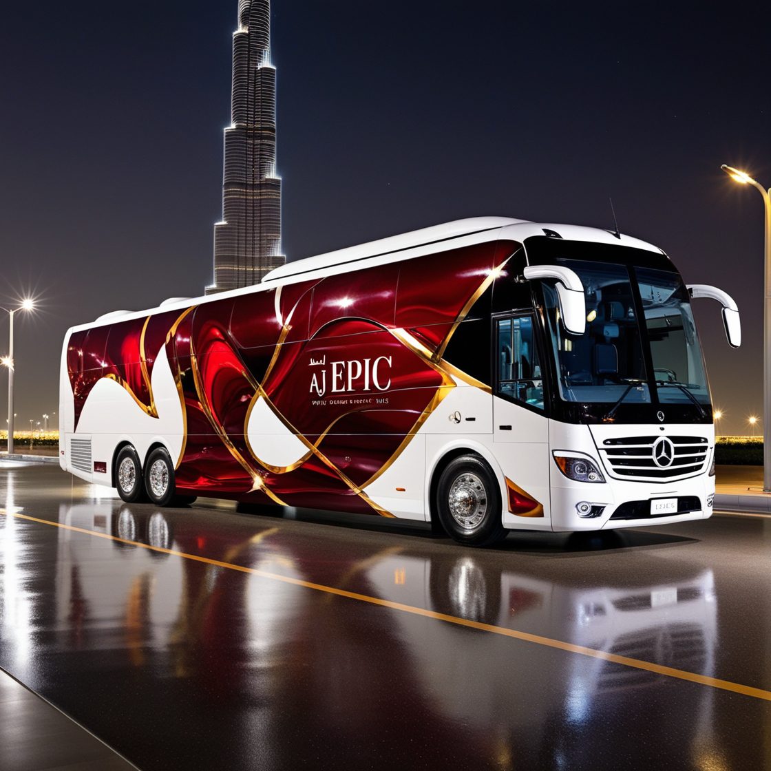 AJ EPIC luxury bus rental service showcasing premium design