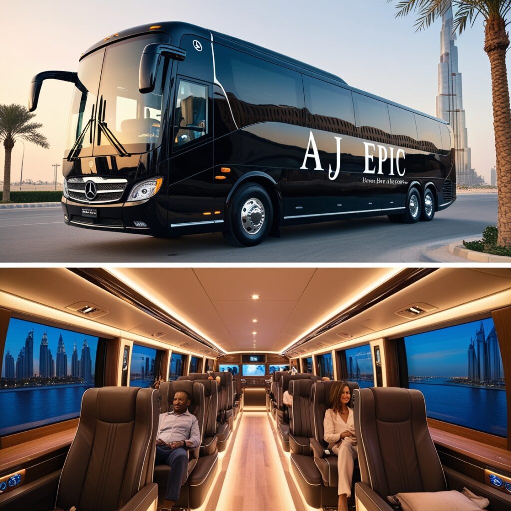 Dubai 50-seater luxury bus rental for corporate events