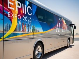"Premium corporate bus rentals in Dubai"