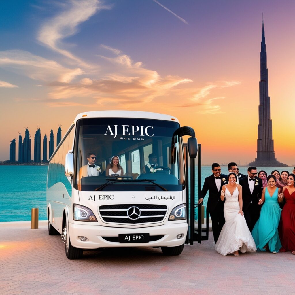 "Affordable wedding bus rental Dubai"