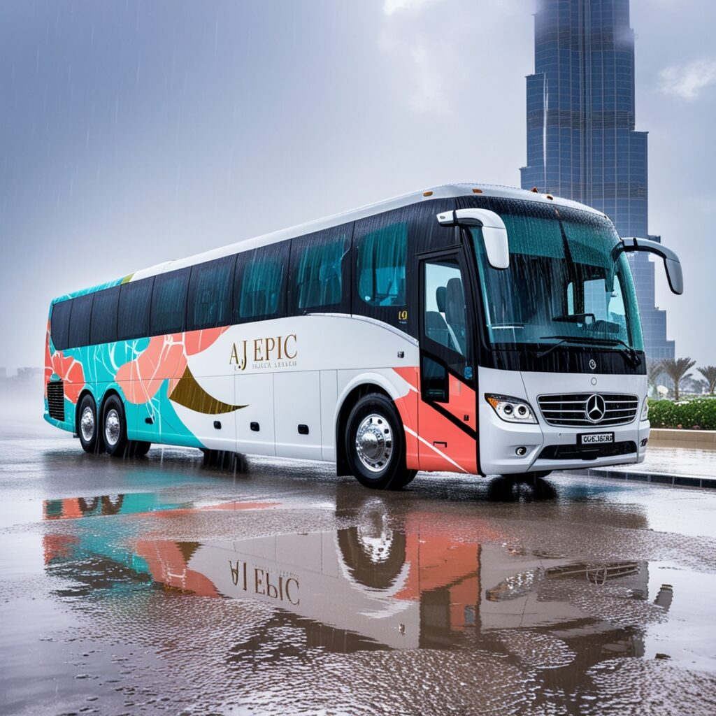 A luxurious bus interior with plush seating and modern amenities ready for special events.