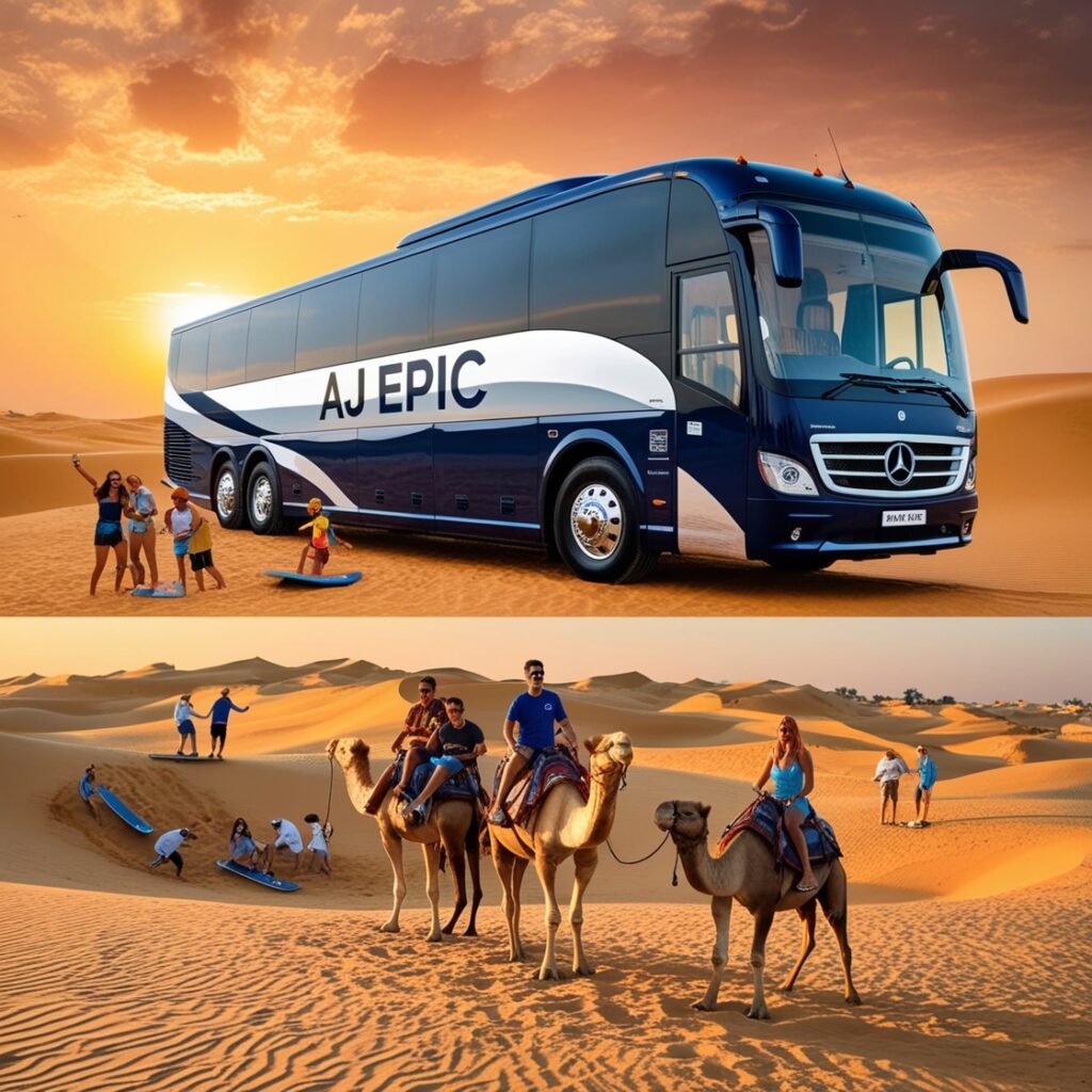 "Camel riding through the golden sands of the desert"