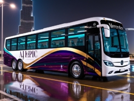 Double-decker coach rental in Dubai with driver service