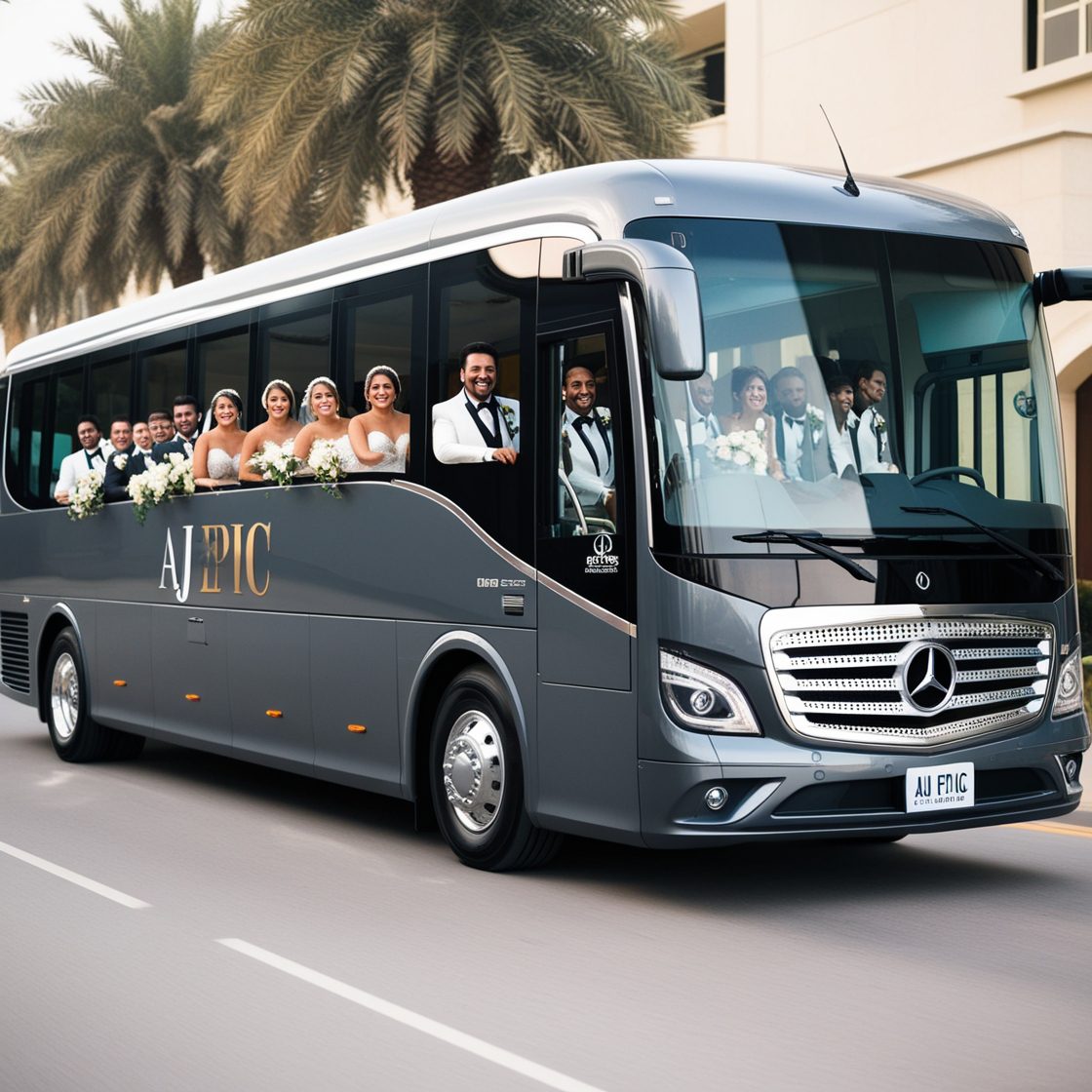 Aj EPIC wedding bus rental