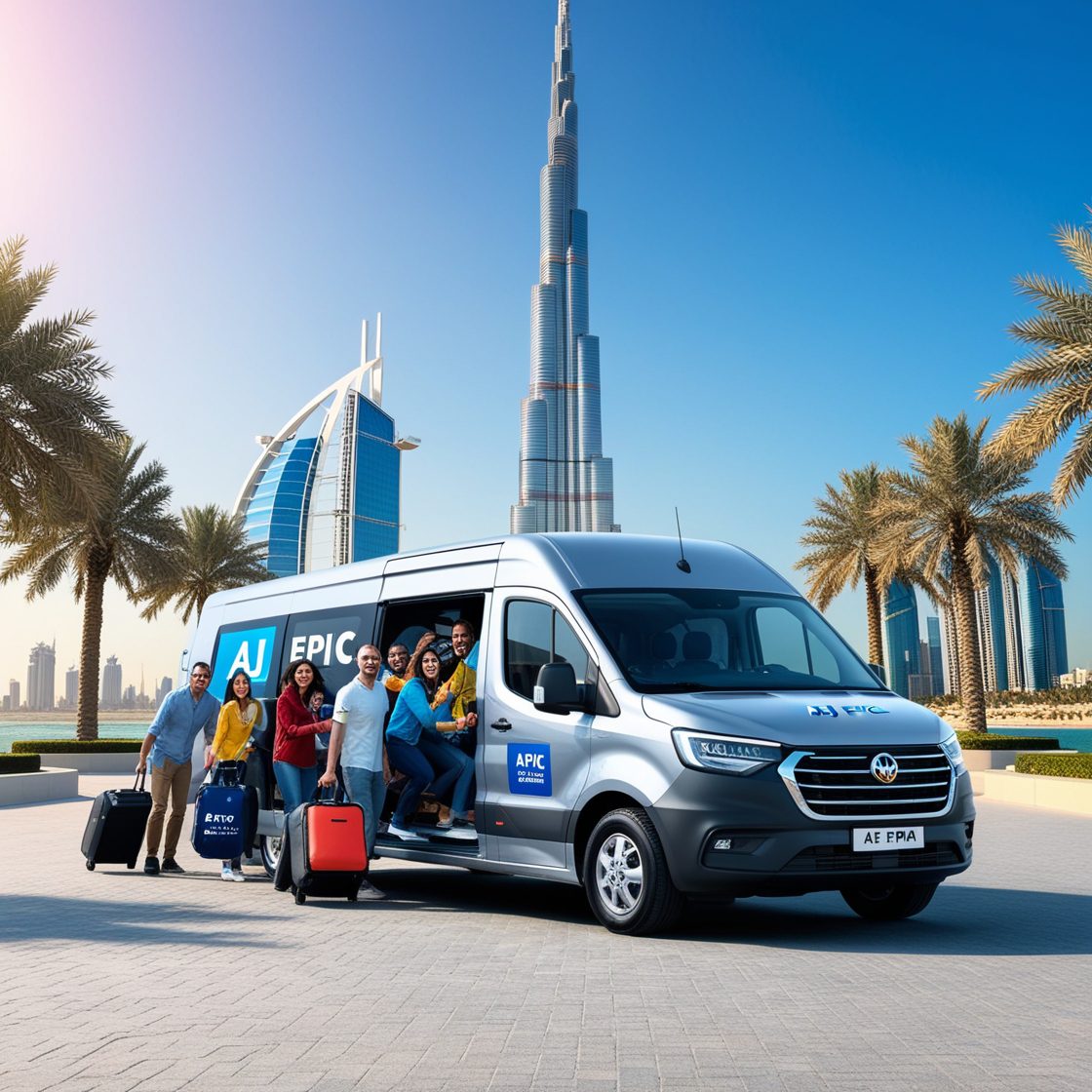 Affordable 13 seater van rental in Dubai