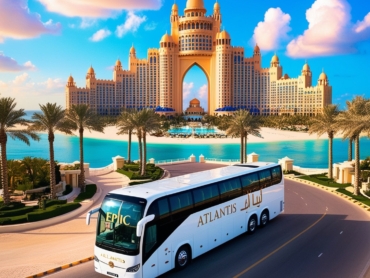 Exterior view of Atlantis Hotel Dubai with its iconic architecture.