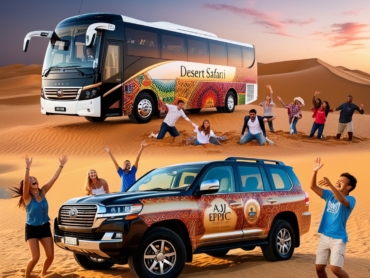 Budget-friendly bus rental for desert excursions in Dubai.