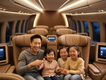 Parents and children safely seated in a private car from AJ EPIC