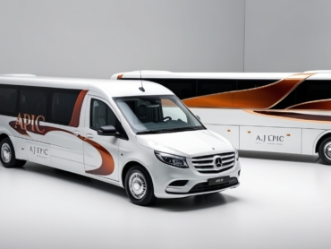 AJ EPIC bus customized for corporate staff transport in Dubai.