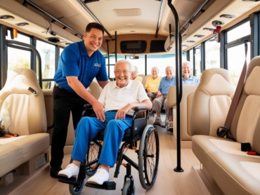 Elderly passengers enjoying a comfortable ride in AJ EPIC’s luxury bus