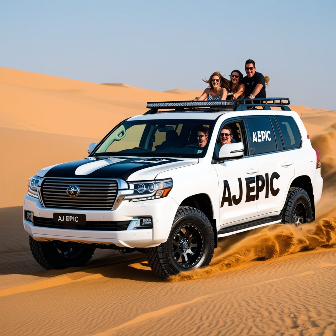 Luxury bus rental by AJ EPIC for desert safari Dubai