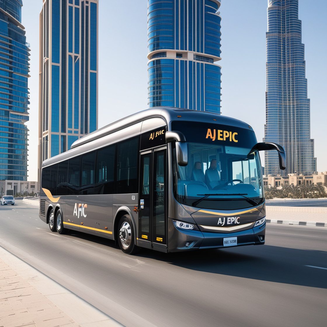 Employees enjoying their journey in a luxury AJ EPIC bus during a team-building outing.
